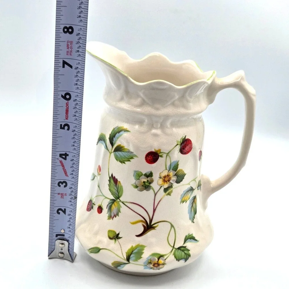 James Kent Old Foley Strawberry Stoneware Pitcher‎ Made in England